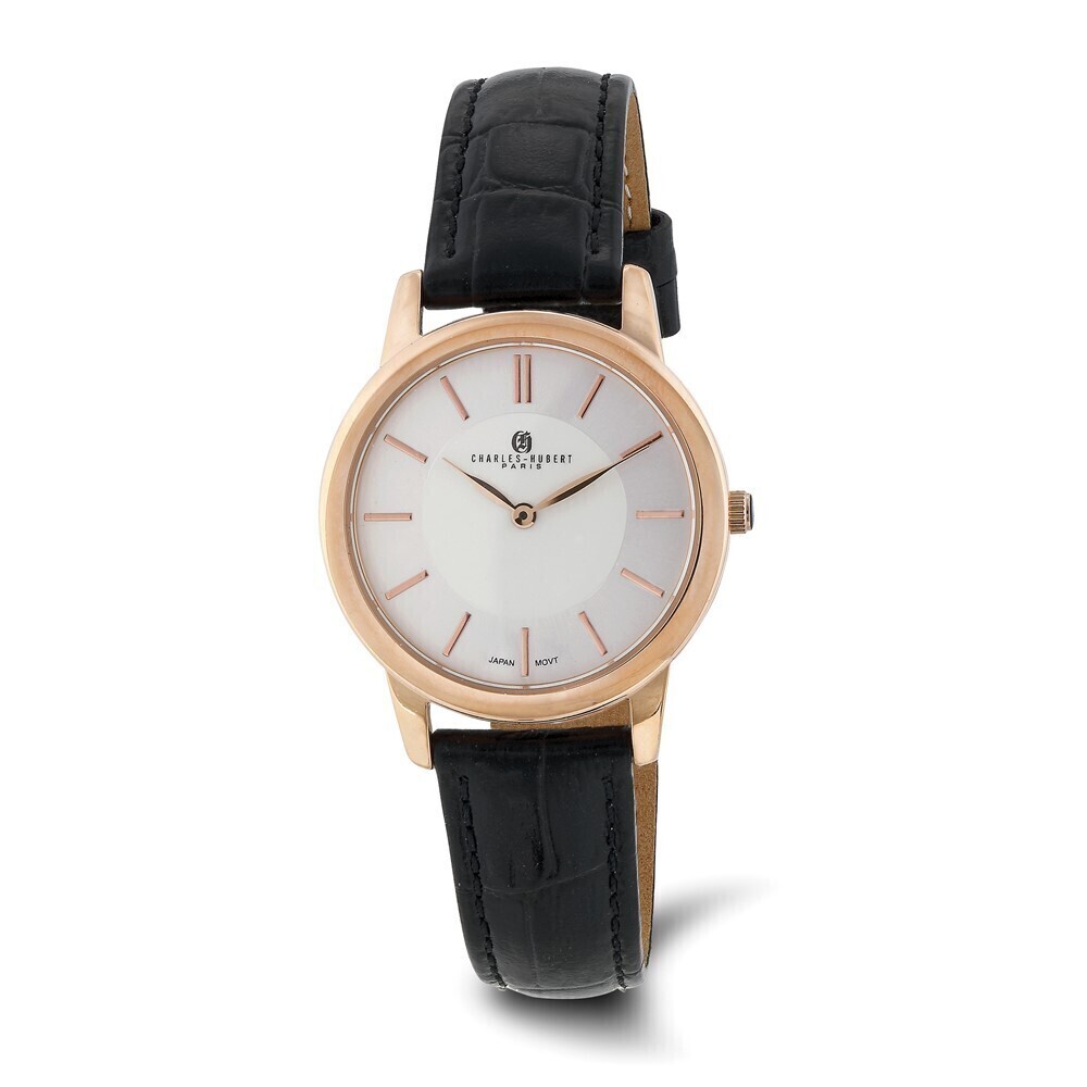 Kazi Luxury Ladies Charles Hubert Rose IP-plated Stainless Steel Off-White Dial